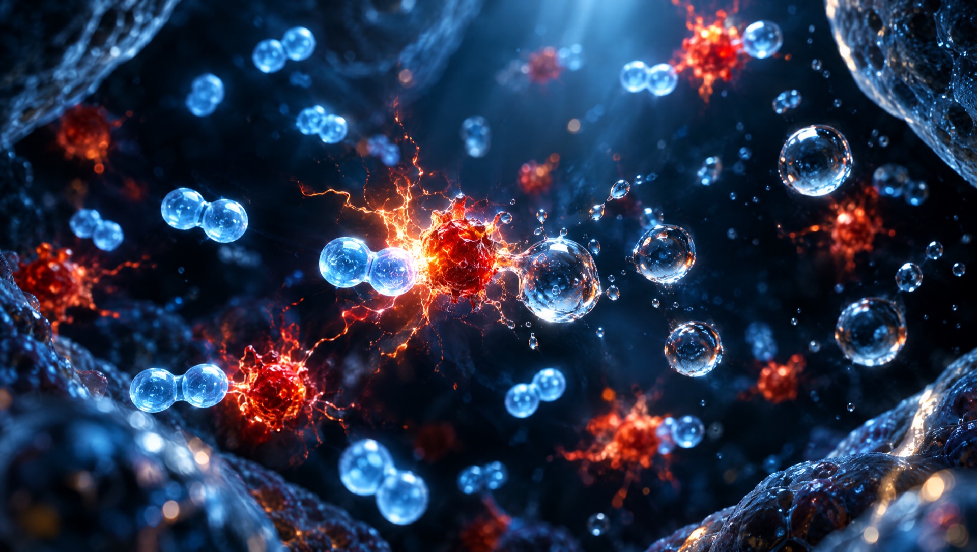 Hydrogen molecules neutralizing glowing free radicals
