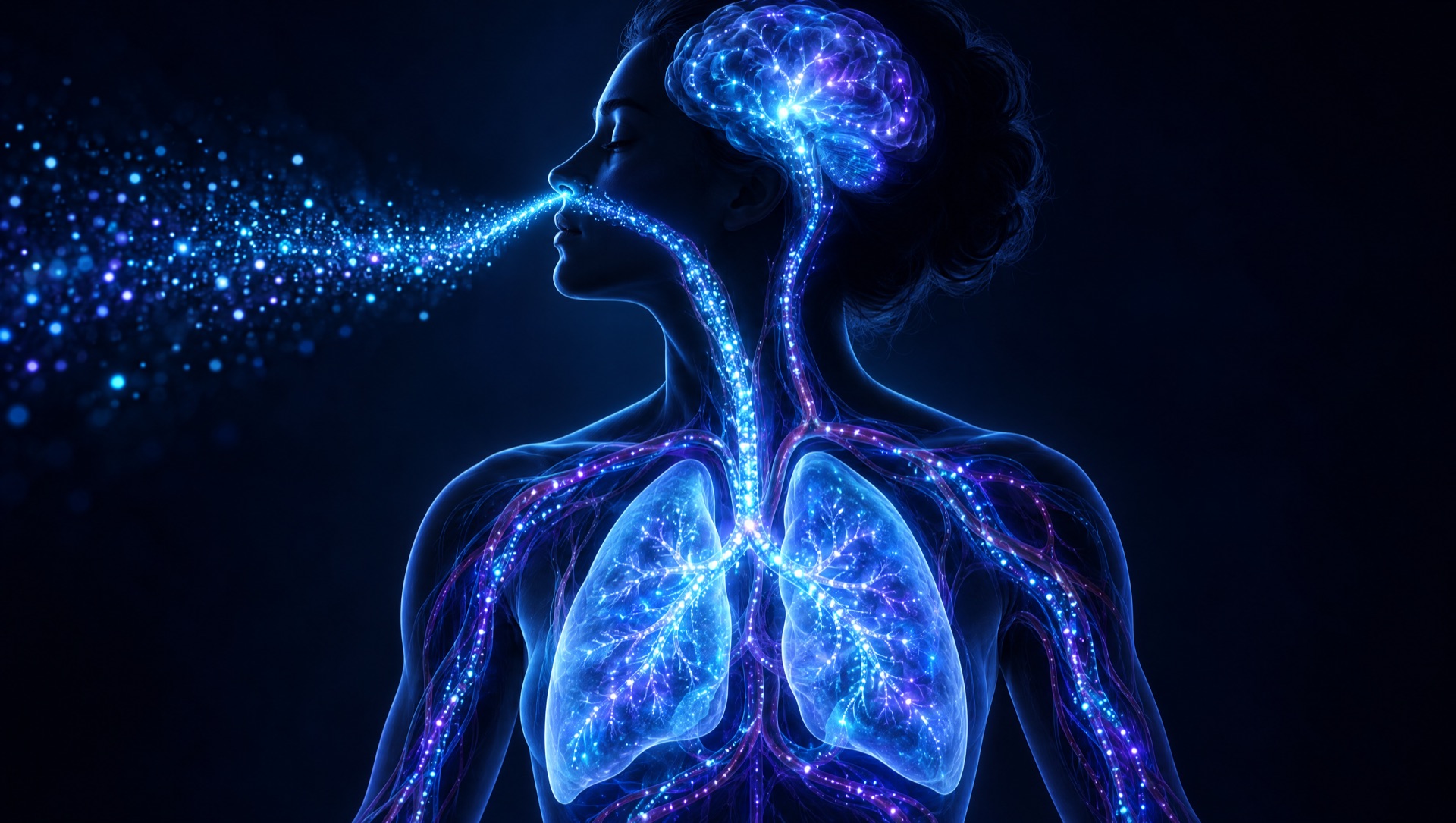 Hydrogen flowing from the lungs into the bloodstream
