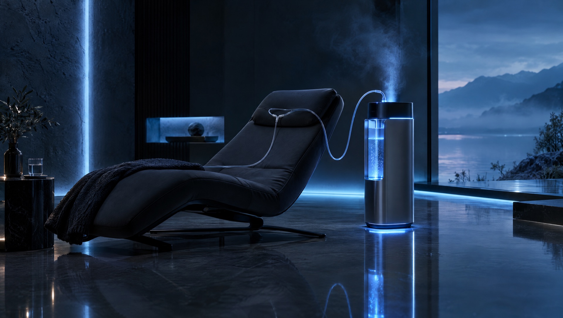 Calm treatment suite with a hydrogen inhalation system
